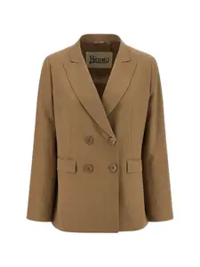 Двубортный пиджак с пайетками Herno, коричневый