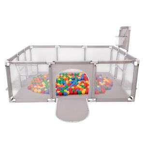 Поле Selonis BO-100X с мячами 6см серое: желто-зелено-сине-красно-оранжевое 180х122х62/200 мячей