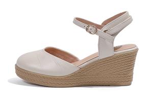 Mulinsen Сандалии женские бежевые с ремешком 7 см