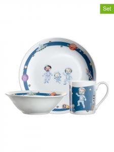 Детский набор столовых приборов Космос из 3 предметов, цвет белый/темно-синий LEONARDO