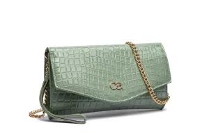 Сумка через плечо COLLEZIONE ALESSANDRO "Elegant", патентованный материал, зеленый