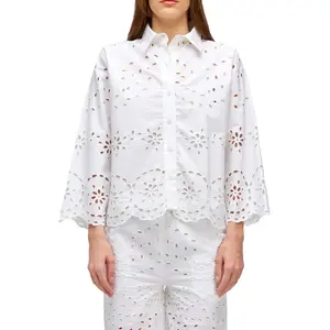 Рубашка Sundek Jacquard terry bowling with sk23 pattern 3/4 sleeve, белый