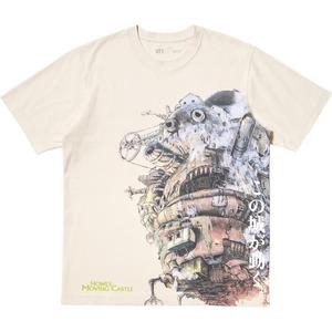 JIBOLIGONGZUOSHI,LIANMINGKUAN Studio Ghibli Co titled Series SS25 футболка Unisex UNIQLO, серо-белый