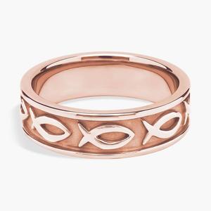 Обручальное кольцо Ichthys из 14-каратного розового золота (7 мм) Blue Nile