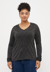 Джемпер ONLY Carmakoma CARMELLA GLITTER V NECK, Phantom/Anthracite