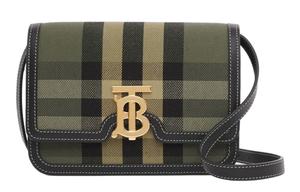 Burberry Кожаная сумка через плечо женская армейский зеленый