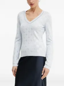 Свитер с V-образным вырезом и логотипом Guess Usa, синий