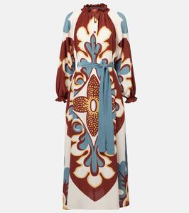 Платье миди из шелкового крепдешина Cerere La DoubleJ, Palazzo Placée