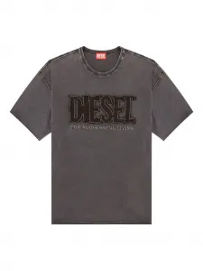 Футболка с коротким рукавом и вышивкой T-Rawboxt Diesel, серый