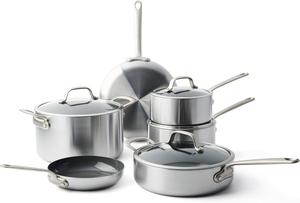 Набор посуды GreenPan Craft Steel, 10 предметов, серебристый