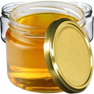 KADAX Банки для консервации с крышками "Сонка", баночки для варенья, баночки для консервирования, 330 мл, золотые крышки, 100 шт. в упаковке