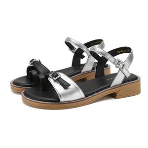 Сандалии с одним ремешком женские FOXER, Black/Silver