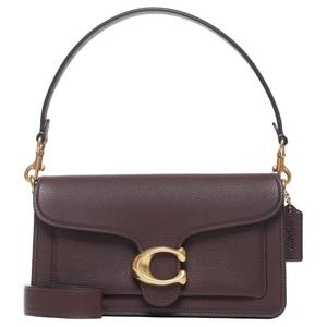Кожаная сумка-табби через плечо портативная среднего размера женская кленово-коричневая COACH