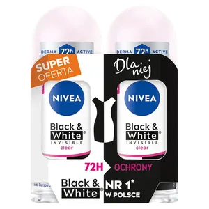 Двойная упаковка: шариковый антиперспирант для женщин, 2x50 мл Nivea Black&White clear