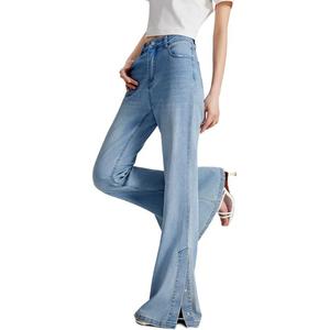 ELLE Джинсы женские деним синие умеренно расклешенные