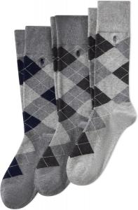 POLO RALPH LAUREN Мужские носки-гольф с узором аргайл (упаковка 3 шт), Charcoal Assorted