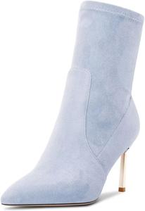 Женские ботильоны Castamere с заостренным носком на высокой шпильке, короткие ботинки на каблуке 3,3 дюйма, на молнии, классические для свадьбы, Light Blue