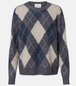 Свитер из кашемира Margy с узором аргайл Lisa Yang, Graphite/Nightfall