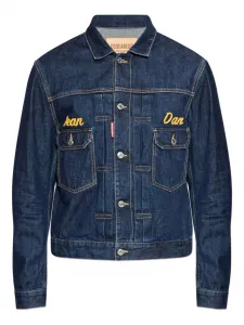 Джинсовая куртка с вышивкой Dsquared2, синий