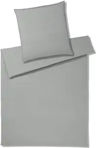 Элегантный комплект постельного белья из стираного хлопка, насыщенный цвет, цвет камень, размер 155x200+40x80 см Elegante