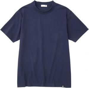 Футболка Coq Sportif, с коротким рукавом, внутренняя подкладка, влагоотводящая, быстросохнущая, антибактериальная, дезодорирующая, UPF15, куртка, круглый вырез, классический дизайн Le Coq Sportif, темно-синий