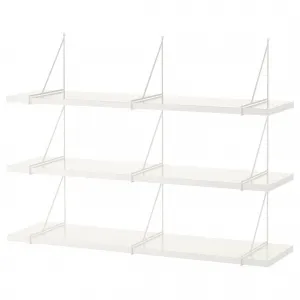 Комбинация настенных полок, белый/белый, 120x30 см, BERGSHULT/PERSHULT IKEA