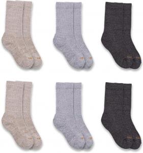 Carhartt детские носки SC0696J мальчиковые легкие экипажные 6 штук, Assorted