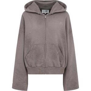 MM6 Maison Margiela Короткий худи на молнии, Taupe