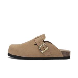 Сланцы женские с закрытым носком, устойчивые к истиранию, резиновая подошва Yiya, коричневый