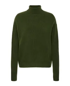 Зеленый вязаный свитер с высоким воротником Ichi, зеленый