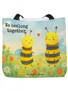 Сумка-шоппер с изображением пчелы и надписью белого цвета Mr. & Mrs. Panda