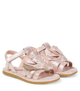 Блестящие кожаные сандалии Fiyola Donsje, Powder Metallic Leather