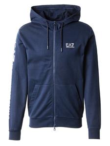 Толстовка с капюшоном на молнии EA7 Emporio Armani, темно-синий