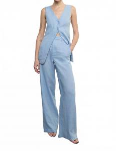 Льняные брюки цвета неба Enza Costa, Sky