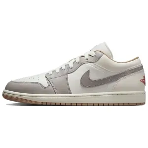 Jordan Air 1 Abrasion Resistant Low top Vintage Basketball Shoes мужские бежево-серые