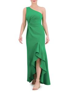 Платье с открытыми плечами, перекрученной талией и оборками Vince Camuto, зеленый