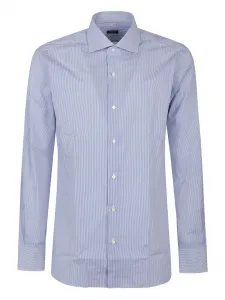 Рубашка из хлопка в тонкую полоску Barba, синий