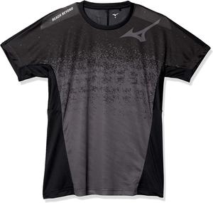 Волейбольная тренировочная футболка Mizuno V2MA0111, с коротким рукавом, черный/серый