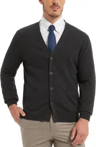 Мужской кардиган Kallspin из чистого хлопка с V-образным вырезом и карманами