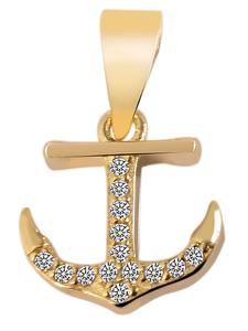 Adeliás Женский кулон из серебра 925 пробы с фианитами в золотой оправе