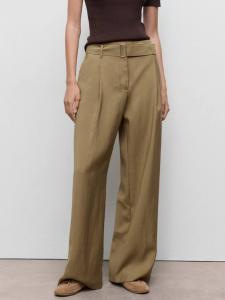 Брюки Lirica с поясом Paperbag Mango, Olive Green