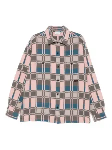 Рубашка с геометрическим принтом Gramicci, розовый