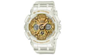 Женские часы CASIO с двойным дисплеем жидкокристаллическим и аналоговым в золотом исполнении