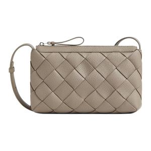 Bottega Veneta Диаго кожаная курьерская сумка через плечо унисекс серо-коричневый