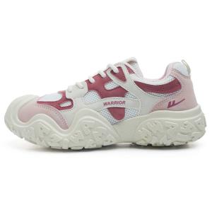 Кроссовки женские толстые низкие бежевый/розовый Warrior