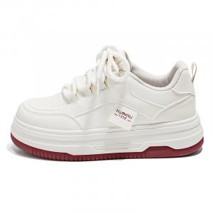 HUANQIU Нескользящие и износостойкие легкие низкие кроссовки для скейтбординга женские, белые, красные