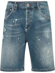 Philipp Plein джинсовые шорты Formentera Skull, синий