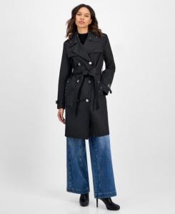 Женский двубортный тренч с заклепками и поясом CeCe, Black