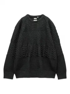 Фактурный свитер с круглым вырезом Nanamica, черный
