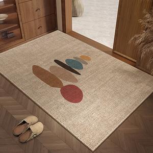 Dajiang Ковер 100х100 см для прихожей, устойчивый к грязи и пятнам, из бельгийского бархата, серповидный каменный узор